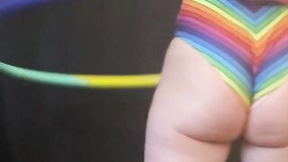 Hula Hooping Rainbow PAWG Chillin on a Saturday