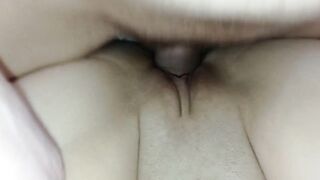 Cum Flows from her Wet Pussy, Cum inside her