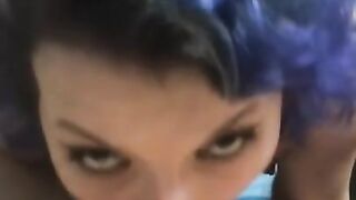 Step Sis Dyes her Hair Blue and wants to Suck my Cock