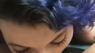 Step Sis Dyes her Hair Blue and wants to Suck my Cock