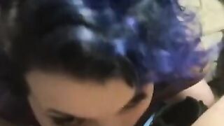 Step Sis Dyes her Hair Blue and wants to Suck my Cock