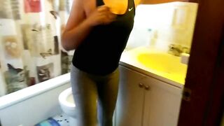 Tanned PAWG Teen Exercises, Gets Hand in the Ass and Facial Explosion