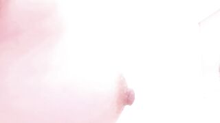 Bubble-covered Nipple Masturbation【angle from the Side】