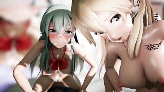 Mmd R18 Suzuya and Priz want Cake in Pussy Hot and Sexy