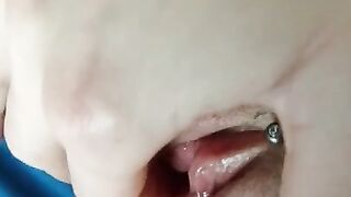 Playing with my Wet Pierced Pussy