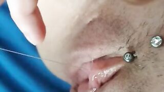 Playing with my Wet Pierced Pussy