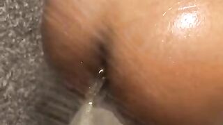 Only Fans @dirtymoufpiece Spring Breaker Ebony Likes Piss and Anal in the Shower