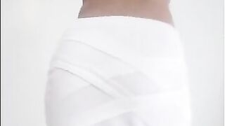 Sexy Susie Jackson wonderful try on haul on a white outfit