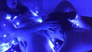 Lesbians Fuck under Blue Lights