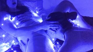 Lesbians Fuck under Blue Lights