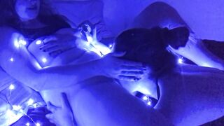 Lesbians Fuck under Blue Lights