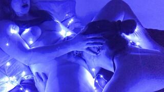 Lesbians Fuck under Blue Lights