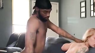 White Girl Takes Monster Cock on the Couch