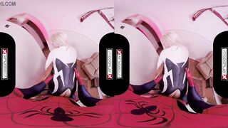 VRCosplayX.com Spider Gwen Blowing Your Mind With Her Mouth And Pussy VRPorn