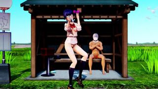 Mmd R18 Sex Danced at a Bus Stop in the Countryside