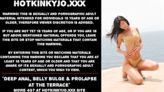 Deep Anal, Belly Bulge & Prolapse at the Terrace