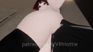 Red Head Bath Time Takes off Top Neko Seduce Hentai POV Lap Dance