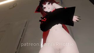 Red Head Bath Time Takes off Top Neko Seduce Hentai POV Lap Dance