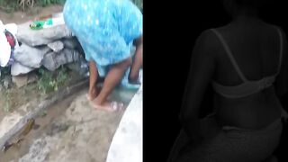 Asian Wife in Traditional Bath Dress - නාන්වා බලන් හිටියම පුක් පාර