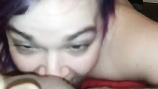 Goth Girl Licking Balls and Ass