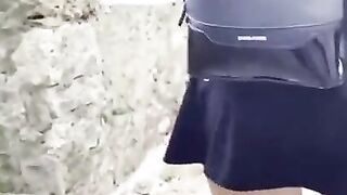 Public Flashing Pussy and Butt Plug