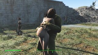 The Brunette Alice got Pregnant from the Brute Strongman | Fallout 4 - Anime Porno Games