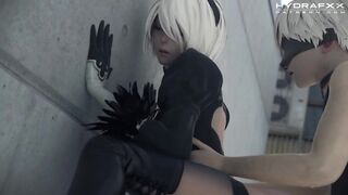 Perfect Ass 2B (nier), Anal, Deepthroat, Creampie, Cowgirl, White Hair (recut Extended Version)