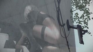 Perfect Ass 2B (nier), Anal, Deepthroat, Creampie, Cowgirl, White Hair (recut Extended Version)