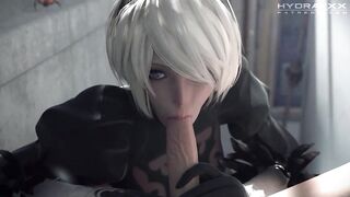 Perfect Ass 2B (nier), Anal, Deepthroat, Creampie, Cowgirl, White Hair (recut Extended Version)