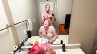 POV Doggy w PAWG Bent over Bathroom Sink