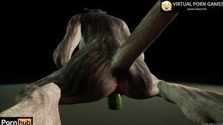 Furry Girl Cucumber Masturbation Animation 60FPS 4K