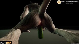 Furry Girl Cucumber Masturbation Animation 60FPS 4K