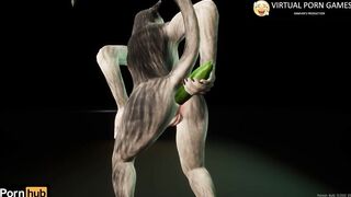 Furry Girl Cucumber Masturbation Animation 60FPS 4K