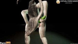 Furry Girl Cucumber Masturbation Animation 60FPS 4K