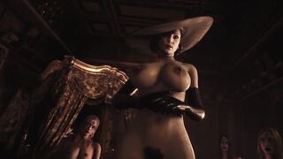 Resident Evil 8 - Nude Lady Dimitrescu & Daughters Resident Evil Village: Tall Vampire Lady