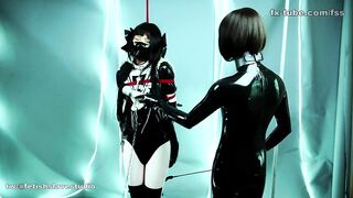 fx-tube com Latex lesbian cute maid bondage play part 1