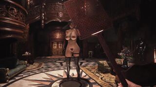 Resident Evil 8 Spanking Lady Dimitrescu Ass with Fly Swatter Resident Evil Village: NEW BDSM Outfit