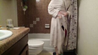 A Sexy Lady Takes a Sexy Shower with a Sexy new Shower Curtain (Sexy)