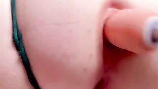 Quiet Moans from Cutie while Machine Fucks her Tight Asshole