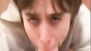 HORNY GIRLFRIEND BEGGING TO SUCK HIS COCK, SNAPCHAT BLOWJOB