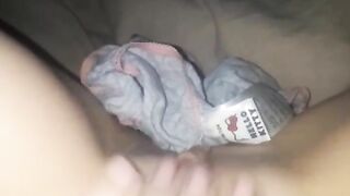 Squirting all over Stepsisters Panties before Bed