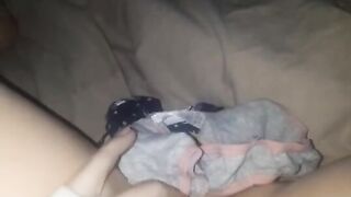 Squirting all over Stepsisters Panties before Bed