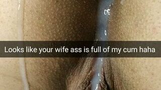 Your wife hard fucked in ass, now with a leaking creampie