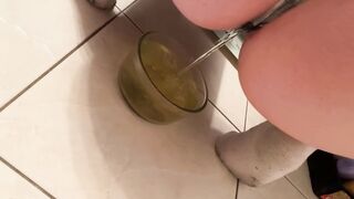 Mistress Alexis Pees and DUMPS a FULL BOWL OF DELICIOUS PISS ON SLAVES FACE