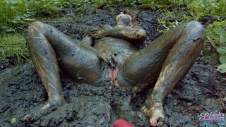 Red Riding hood masturbates in forest mud