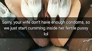 Condoms ran out, so we start cumming inside your  wife!