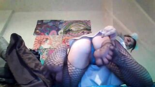 Crotchless Panties &fishnet Foot Worship and Smoking Thick Ass& Pretty Pussy Feet Fetish JOI