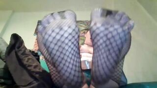 Crotchless Panties &fishnet Foot Worship and Smoking Thick Ass& Pretty Pussy Feet Fetish JOI