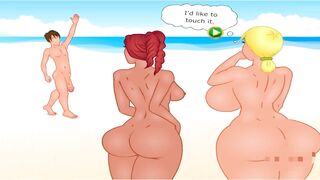 Adventure on a Nude Beach. Big Cock Massage | Cartoon Porn Games