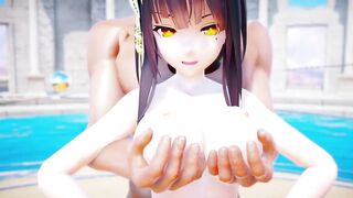 【MMD R-18 SEX DANCE】KANGXI SEX PLEASURE IN THE POOL BIG ASS FUCKED セクシーなお尻 [MMD]